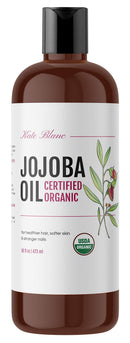 Jojoba Oil, USDA Certified Organic, 100% Pure, Cold Pressed, Unrefined. Revitalizes Hair & Gives Skin a Radiant Youthful Look. Great treatment for Face, Lips, Cuticles, Stretch Marks (16oz (473ml)) Kate Blanc Cosmetics Store