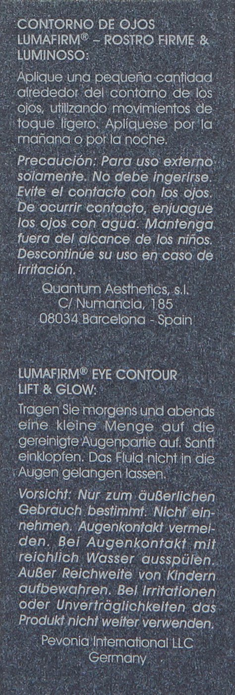 Pevonia Lumafirm Eye Contour - Eye Wrinkle Care - Lift, Firm, Smooth & Brighten Tired Eyes - Repair & Tighten Delicate Skin Around the Eyes - Proactive De-Aging Premium Beauty Products - 0.5 Fl Oz Pevonia