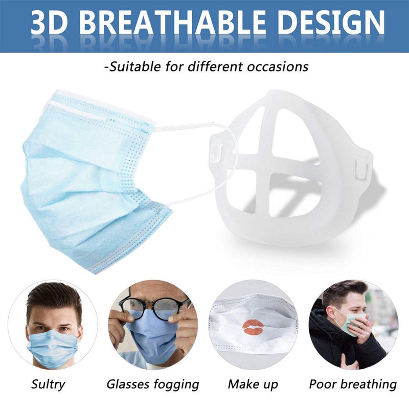 3D Mask Bracket - Oceantree Inner Support Frame for Face Mask Protect Lipstick, More Space Nose Protection Stand Holder Cool Smoothly Breathing Mask Guards for Under Mask Mask Accessories OCEANTREE