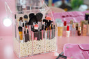 FOOCORDDY Covered Makeup Brush Holder with Dustproof Lid, Large Capacity Acrylic Clear Cosmetic Brush Storage Organizer for Vanity FOOCORDDY