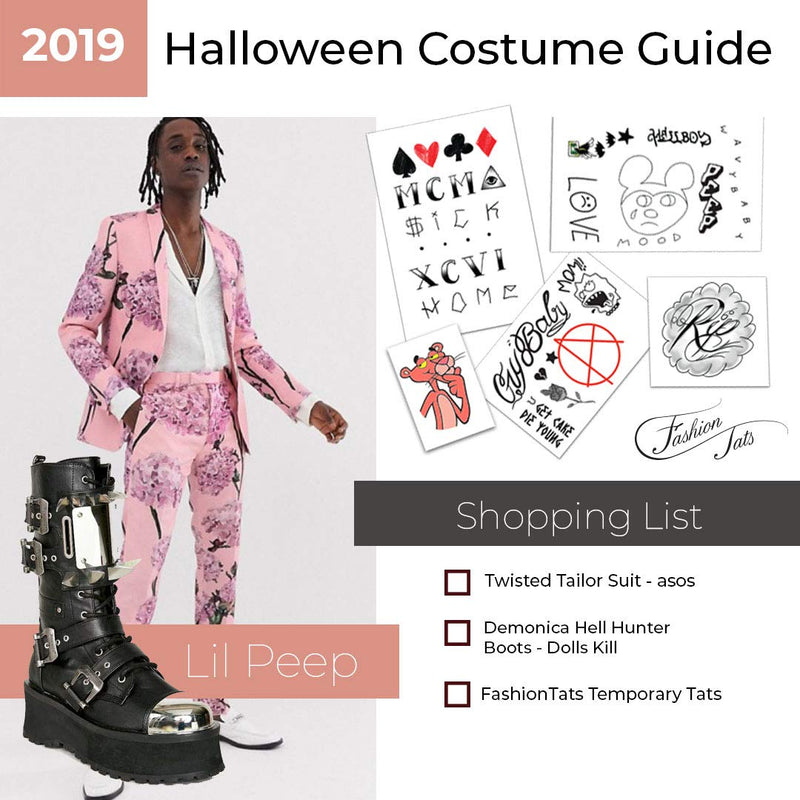 Fashion Tats Lil Peep Temporary Tattoos | Includes Face, Neck & Hands | REALISTIC  | Skin Safe | MADE IN THE USA| Removable Fashiontats