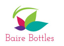 Baire Bottles 8 oz Empty Refillable Plastic Bottles with Squeeze Top, Hand-Press Lids - Hand Soap, Shower, Lotion, Homeopathy, Travel, 6 Pack PET, BPA Free USA (Clear, Black Disc, Floral Labels) Baire Bottles