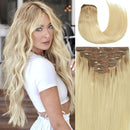 Lacer 22 Inch Human Hair Extensions Clip In Ombre Light Golden Brown Roots to Platinum Blonde Remy Hair Full Head Silky Straight Natural Hair Extensions 140g 7pcs Lacer Store