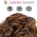 Messy Curly Combs Hair Bun Easy Stretch Dish Hair Chignon Extensions Clip in Updo Hairpiece Ponytail Scrunchy for Women 95g