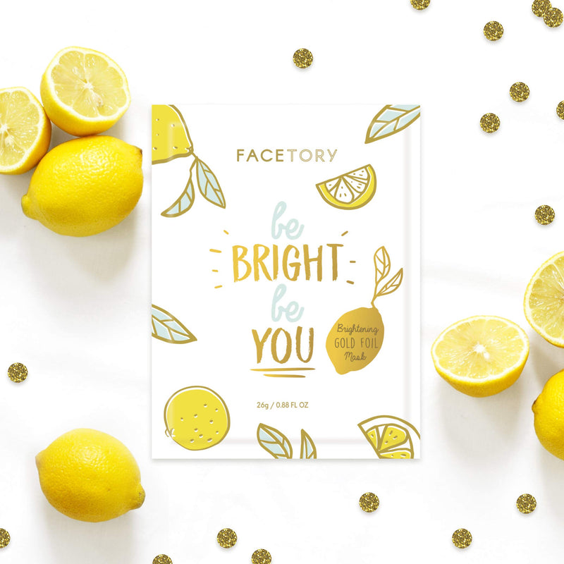 FaceTory Be Bright Be You Vitamin C Brightening Foil Mask - Moisturizing, Revitalizing, and Brightening (Pack of 10) FACETORY