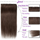 Hairro Clip in Hair Extensions 100% Human Hair Thin