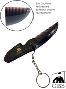 G.B.S Handmade Saw-cut Men's Beard Mustache Folding Comb - with Key chain - Relax Scalp- Styling For All Length Hair Types - Travel Kit Sized for Grooming | Effortless Glide: Polished | Fine-Tooth G.B.S
