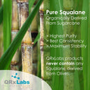 Pure Plant-Based Squalane Oil Boosted with Vitamin E (LARGE 2 oz) - Organic ECOCERT/USDA Certified Squalane Derived from Sugarcane - Best Moisturizer For Face, Body, Skin & Hair - 2 fl oz / 60 ml QRxLabs
