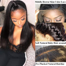 QTHAIR 14A Short Straight Bob Wigs Human Hair Lace Front Wigs (8 inch) 4x4 Lace Closure Wigs 150% Density Brazilian Virgin Hair Pre Plucked with Baby Hair QTHAIR