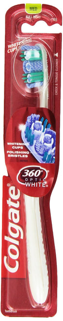 Colgate 360 Optic White Full Head Toothbrush, Medium Colgate