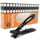 KOHM Nail Clippers for Thick Nails - Heavy Duty, Wide Mouth Professional Fingernail and Toenail Clippers for Men, Women & Seniors, Black KOHM