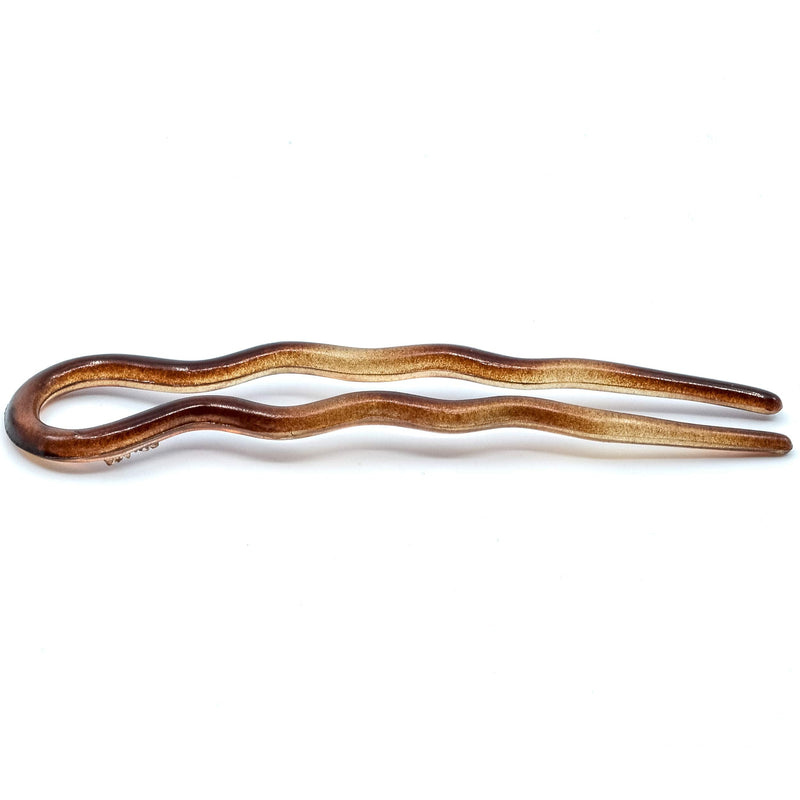 Camila Paris AD823/2 French Twist Stick Clip Pins, 2 Large Wavy Hair Pins for Girls Spiral Updo, Fashion Flexible Durable and Styling Hair Accessories for Women, Made in France with Cellulose Camila