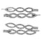 LUX ACCESSORIES Set of 2 Pairs Silver Tone Crisscross Clear Crystal Rhinesones Fashion Hair Pins LUX ACCESSORIES