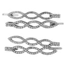 LUX ACCESSORIES Set of 2 Pairs Silver Tone Crisscross Clear Crystal Rhinesones Fashion Hair Pins LUX ACCESSORIES