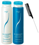 Quench TRƐSSA Quenching Shampoo & Conditioner DUO SET, The Original Moisturizing Kit for Dry Hair and Scalp (with Sleek Steel Pin Rat Tail Comb (13.5 oz + 13.5 oz DUO KIT) Quench