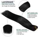 Lacer New Version Thick Hair Extensions Clip in Human Hair Full Head Silky Straight Glam Seamless Clip in Hair Extensions 140g 7pcs Jet Black