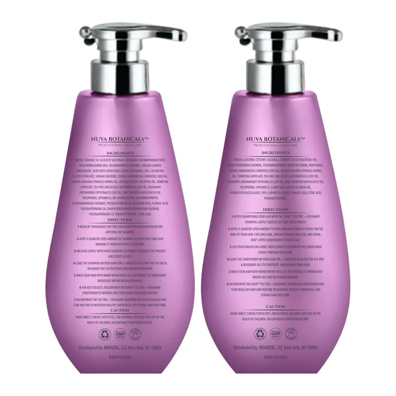 Tea Tree Oil Shampoo and Conditioner Set - Rosemary Oil Shampoo and Conditioner Hair Growth Shampoo for Women - Natural Shampoo for Thinning Hair and Hair Loss with Mint Oil and Coconut Oil (17 Fl Oz) Infinity Warehouse