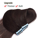 Benehair Medium Brown Tape in Human Hair Extensions 40 Pieces 100g 18inch Tape on Seamless Skin Weft Long Straight Remy Hair Invisible Double Sided for Women