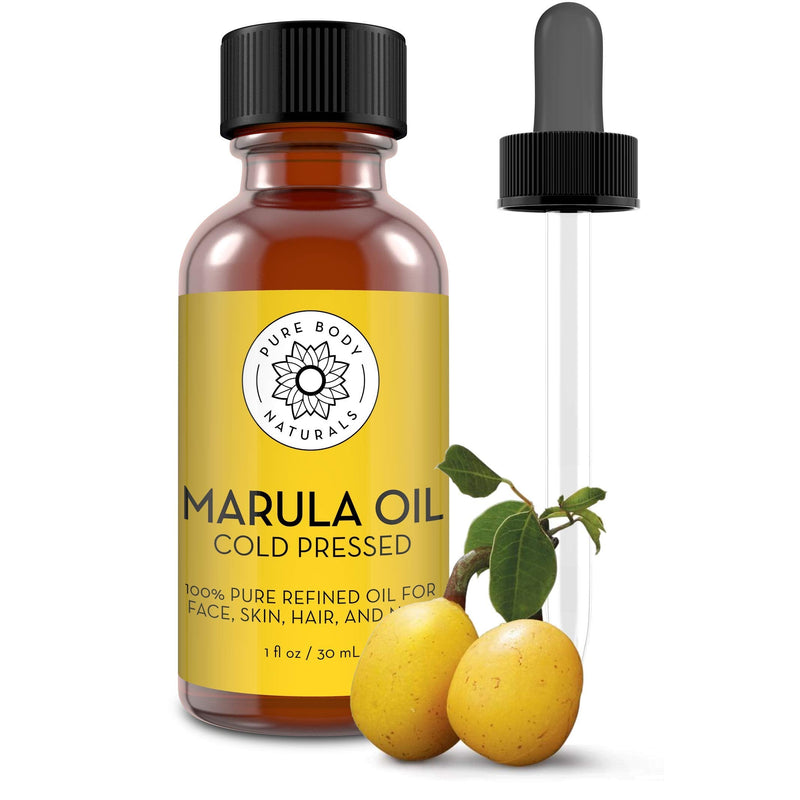 Pure Body Naturals Marula Facial Oil, 1 Fluid Ounce - Cold-pressed, Refined Luxury Beauty Oil for Face and Hair - Vegan, Gluten-free and 100% Natural Pure Body Naturals