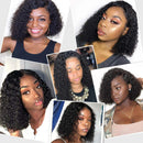 ISEE Short Bob Wigs 4x4 Lace Closures Human Hair Wigs Brazilian Curly Lace Front Wigs Pre Plucked Natural Black Color Curly Bob Wig Lace Front Wigs Middle Part Short Bob Wigs 12 Inches ISEE Store