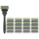 Schick Hydro Skin Comfort Sensitive 5 Blade Razor for Men, 1 Handle and 17 Refills Schick