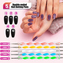 Nail Pen Designer, Teenitor Stamp Nail Art Tool with 15pcs Nail Painting Brushes, Nail Dotting Tool, Nail Foil, Manicure Tape, Color Rhinestones for Nails-Black Teenitor Store
