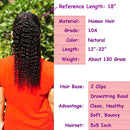 Feelgrace 18 Inch Ponytail Hair Kinky Curly Extension Ponytail Clip in Hair Extension Brazilian Hair Extension Remy Hair 130Gram/Pcs (18 Inch, Kinky Curly) Feelgrace
