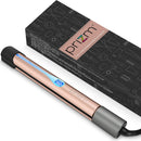 Prizm Professional 1” Hair Straightener and Curler 2 in 1, Ceramic Tourmaline Flat Curling Iron with Adjustable Temperatures for All Hair Types, Dual Voltage for Travel, Gold & Rock Grey Prizm Store