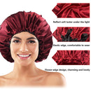 Satin Bonnets,Adjustable Satin Bonnet for women,Double Layer Large Sleeping Cap Visen Store