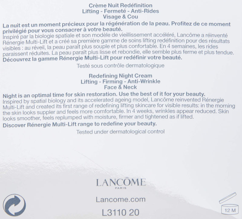 Renergie Multi-Lift Lifting Firming Anti-Wrinkle Night Cream 50ml/1.7oz LANCOME PARIS