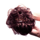 Bella Hair 100% Human Hair Scrunchies Messy Bun Hair Piece for Women Wavy Curly Up-Do Chignon Extensions (#99J Red Wine/#118 Burgundy)