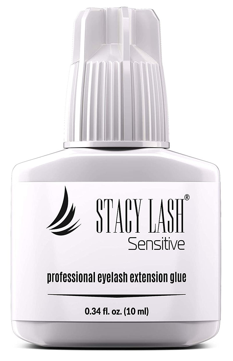 Sensitive Eyelash Extension Glue Stacy Lash (0.34 fl.oz / 10 ml) / Low Fume / 5 Sec Drying time/Retention - 5 Weeks/Professional Use Only Black Adhesive/Individual Semi-Permanent Eyelash Extensions STACY LASH