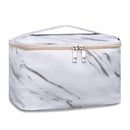 Travel Makeup Bag Large Cosmetic Bag Make up Case Organizer for Women and Girls (Large, Marble) Narwey