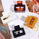 MagicSky 4PCS Hair Claw Clips, Acrylic Hair Banana Barrettes, Celluloid French Butterfly Jaw Clips, Tortoise Shell Grip Pin Teeth Clamp -Stylish Hair Accessories for Women Girls - White, Black, Brown Magicsky