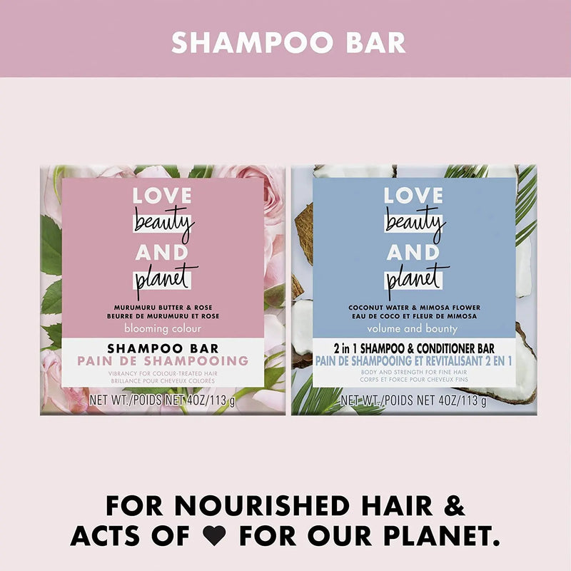 Love Beauty And Planet Volume and Bounty 2 in 1 Shampoo and Conditioner Bar for Thinning Hair Coconut Water & Mimosa Flower Body and Strength 4.0 oz Love Beauty And Planet Store