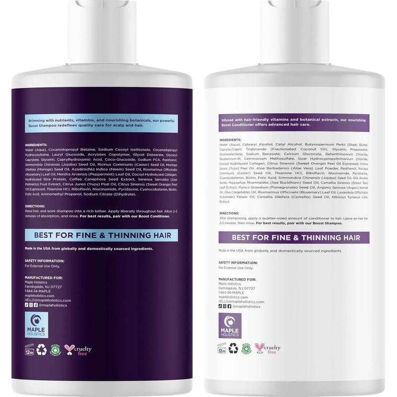 Advanced Biotin Shampoo and Conditioner Set - Thickening Sulfate and Paraben Free Shampoo and Conditioner for Hair Growth with Rice Water Black Castor Caffeine Collagen and Rosemary Oil Infinity Warehouse