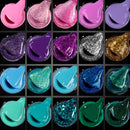 Beetles Gel Nail Polish Kit, Mermaid 20 Colors Soak Off Gel Polish Starter Kit with 1 Base Coat 1 Glossy & 1 Matte Top Coat 3 Nail Brushes 6 Colors Glitter 1 Mermaid Nail Stickers Holiday Gifts Set beetles Gel Polish
