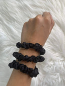 CELESTIAL SILK Mulberry Silk Scrunchies for Hair (Small, Black) Celestial Silk