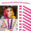 MEckily 22 inch Colored Hair Extensions Party Highlights, Straight Hairpiece Clip in Synthetic Hair Extensions for Kids Girls(10 Pcs Pink) MEckily
