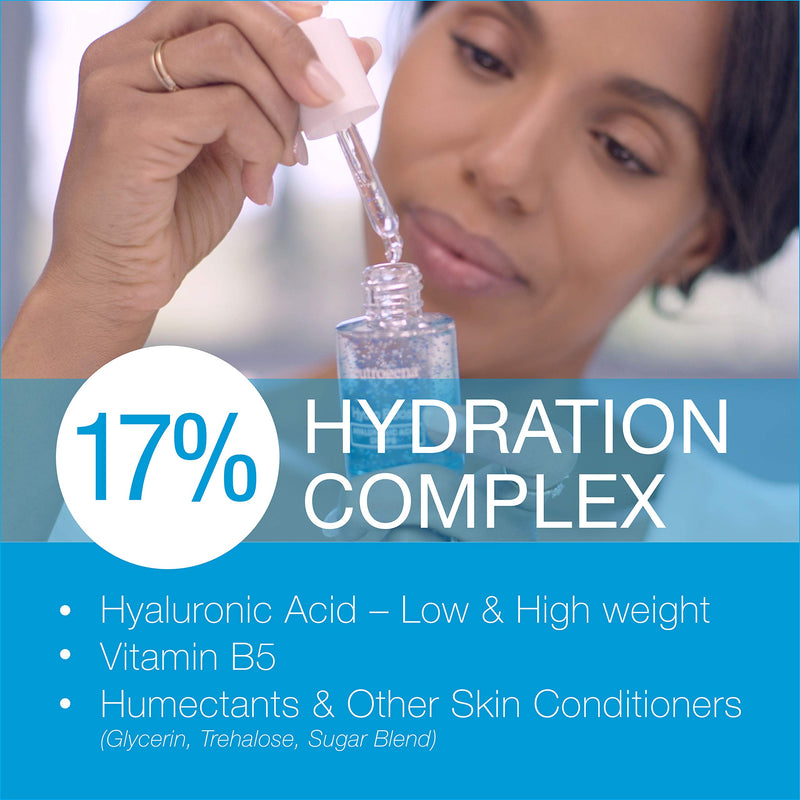 Neutrogena Hydro Boost Hyaluronic Acid Serum with 17% Hydration Complex, Lightweight Daily Hyaluronic Acid Facial Serum for Dry Skin, Oil-Free Fragrance-Free, 1 Fl Oz Neutrogena