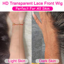 Curly Lace Front Wigs Human Hair Wigs For Black Women T Part Transparent Lace Front Wigs Human Hair Glueless Water Wave Lace Front Wigs Human Hair Pre Plucked with Baby Hair (24 inch, Natural Color) 100% human hair
