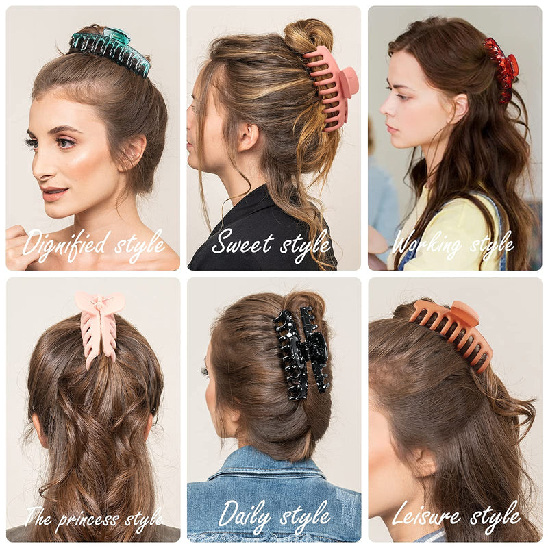 12 PCS Hair Claw Clips Large for Women and Girls,Non-slip Matte Hair Clips ,Strong Hold Thick Thin Hair styling Hair Accessories, Solid Trendcy Color Hair Jaw Clamp by Eathtek Eathtek