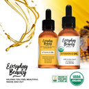 Organic Vitamin E Oil - USDA Certified 100% All Natural Plant Based 1oz - Light and Unscented Great for Scars After Surgery - For Face, Skin and Nails - Reduce Wrinkles, Anti Aging, Lighten Dark Spots Everyday Beauty Helping You Feel Beautiful Inside And Out