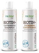 Biotin Shampoo and Conditioner for Hair growth Men Women Hair loss treatment - Caffeine Shampoo with Biotin for hair growth - Volume Shampoo Conditioner for Fine hair Thickening shampoo DHT blocker Paisle Botanics