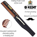 Kent 20T Handmade Folding Pocket Comb for Men, Fine Tooth Hair Comb Straightener for Everyday Grooming Styling Hair, Beard or Mustache, Use Dry or with Balms, Saw Cut Hand Polished, Made in England KENT