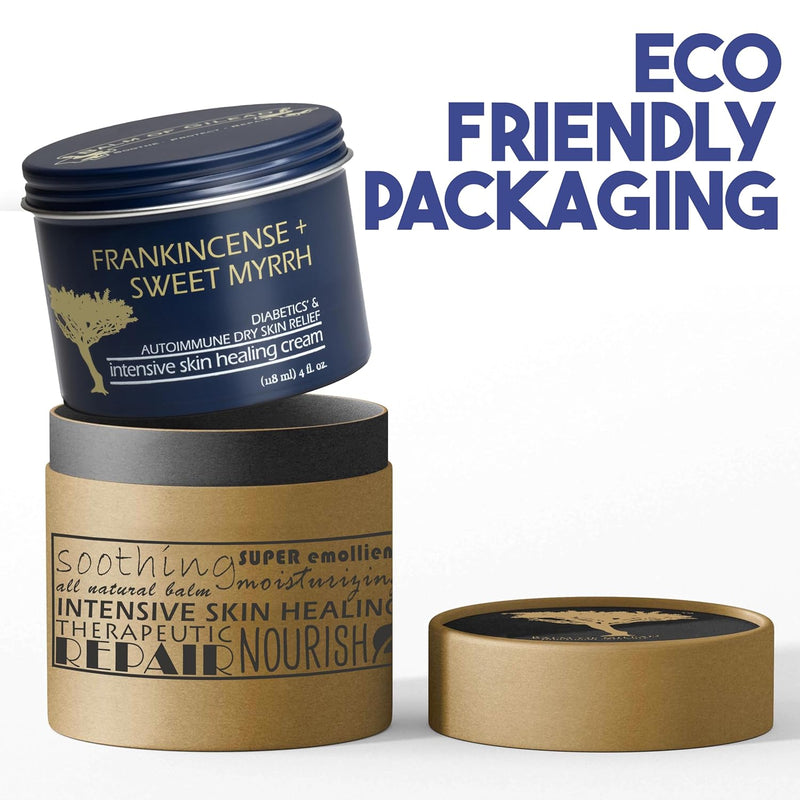 BALM OF GILEAD Foot Healing Cream – Frankincense & Sweet Myrrh Moisturizer for Sensitive Skin - Relieving Foot Therapy & Diabetic Skin Healing - Deeply Nourishing & Synergistic Cream Infinity Warehouse