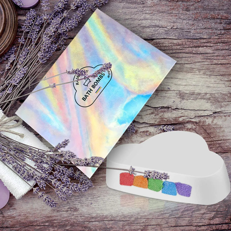 Bath Bombs for Woman - Organic Handcraft Rainbow Bubble Bath Bomb Gift Set, Rich in Mineral Oil and Plant Essence, Fizzy Spa to Moisturize Dry Skins, Perfect Bath Fizzers Christmas Gift idea Mosteck