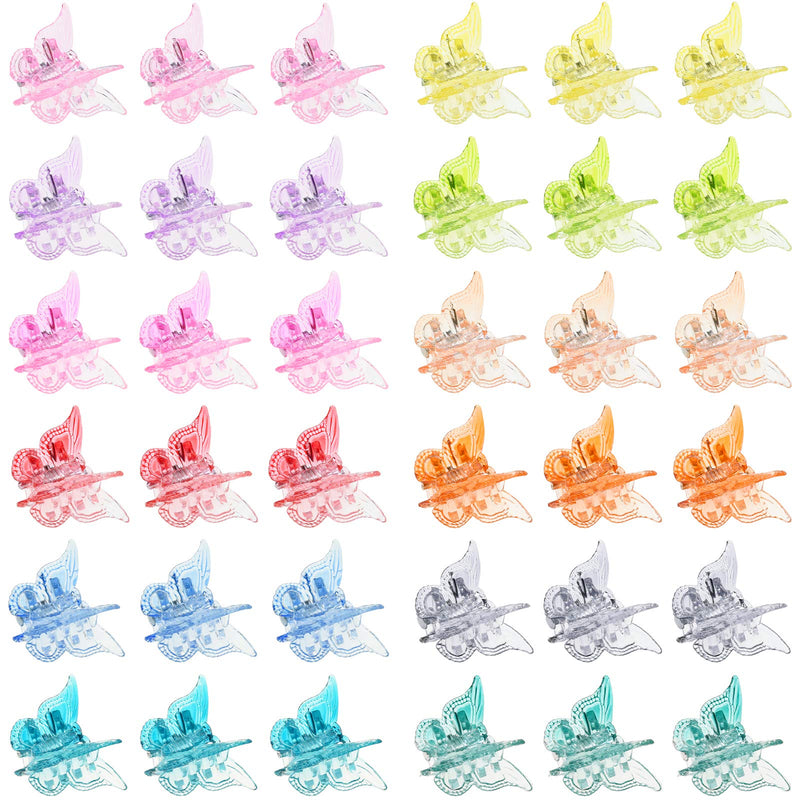 EAONE Butterfly Hair Clips 50Pcs, Pastel Cute Hair Clips Mini Small Hair Claw Clips Hair Aesthetic Accessories for 90s 2000s Girls Women Hair with Container Package, Gradient Transparency Colors EAONE