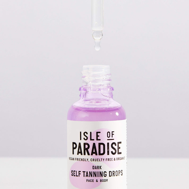 Isle of Paradise Self Tanning Drops - Vegan, Cruelty Free Self-Tan Drops, 30ml - Dark (Bronzed Glow) Isle of Paradise