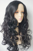 Wonder women costume wig super girl costume Long Black Wavy Curly Hair Wigs Movie/TV SHOW Character costume 24 inches Middle Part Long Hair for Women and Girl (Black-no bangs) wigbuy
